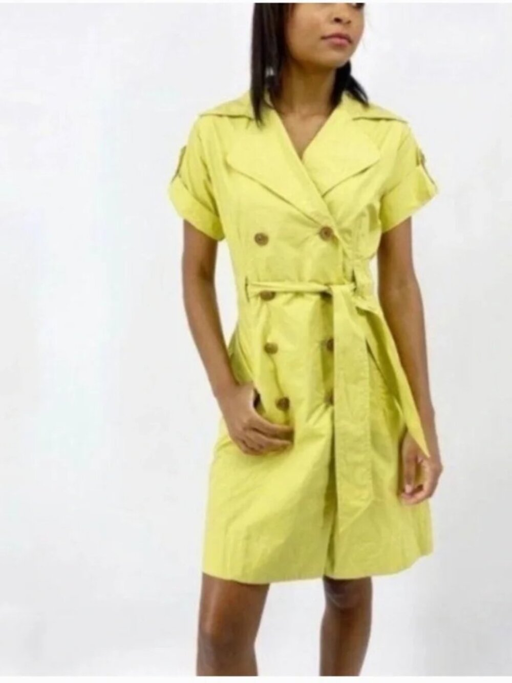 CAbi Safari Trench Coat Dress with Belt - Medium